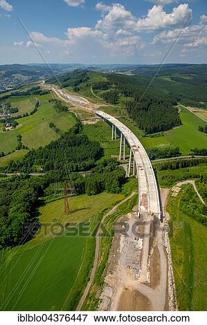 Aerial view, highest bridge of North Rhine-Westphalia (NRW), A46 construction, Bestwig and Olsberg, motorway bridges, Sauerland, North Rhine-Westphalia, Germany, Europe View Large Photo Image Stock Photo - Aerial view, highest bridge of North Rhine-Westphalia (NRW), A46 construction, Bestwig and Olsberg, motorway bridges, Sauerland, North Rhine-Westphalia, Germany, Europe. Fotosearch