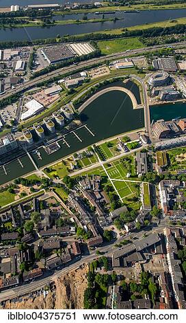 Aerial view, Jewish community, inner harbor, Duisburg-Mülheim-Oberhausen, Duisburg, Ruhr district, North Rhine-Westphalia, Germany, Europe View Large Photo Image Stock Image - Aerial view, Jewish community, inner harbor, Duisburg-Mülheim-Oberhausen, Duisburg, Ruhr district, North Rhine-Westphalia, Germany, Europe. Fotosearch