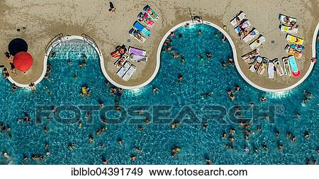 Aerial view, pool, swimmer pool with a wavy margin, Bathers in outdoor pool Annen, Witten, Ruhr district, North Rhine-Westphalia, Germany, Europe View Large Photo Image Stock Photo - Aerial view, pool, swimmer pool with a wavy margin, Bathers in outdoor pool Annen, Witten, Ruhr district, North Rhine-Westphalia, Germany, Europe. Fotosearch