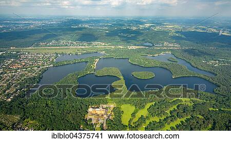 Aerial view, Sechs-Seen-Plate, Six Lakes area, Wolfsee, Wildförstersee, Haubachsee, Wambachsee, Masurensee, Wedau, Duisburg, Ruhr District, North Rhine-Westphalia, Germany, Europe View Large Photo Image Stock Image - Aerial view, Sechs-Seen-Plate, Six Lakes area, Wolfsee, Wildförstersee, Haubachsee, Wambachsee, Masurensee, Wedau, Duisburg, Ruhr District, North Rhine-Westphalia, Germany, Europe. Fotosearch