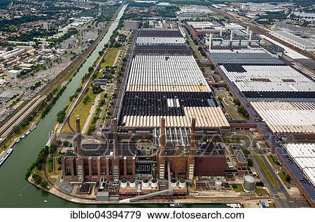Aerial view, Volkswagen factory with heating plant VW Südstraße, Lower Saxony, Germany, Europe View Large Photo Image Stock Photo - Aerial view, Volkswagen factory with heating plant VW Südstraße, Lower Saxony, Germany, Europe. Fotosearch