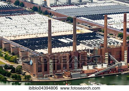 Aerial view, Volkswagen factory with heating plant VW Südstraße, Lower Saxony, Germany, Europe View Large Photo Image Stock Photograph - Aerial view, Volkswagen factory with heating plant VW Südstraße, Lower Saxony, Germany, Europe. Fotosearch