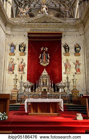 Stock Photograph - Altar, Catedral Nueva de Santa Maria del Asedio, New Cathedral of Salamanca, Spain, Europe. Fotosearch