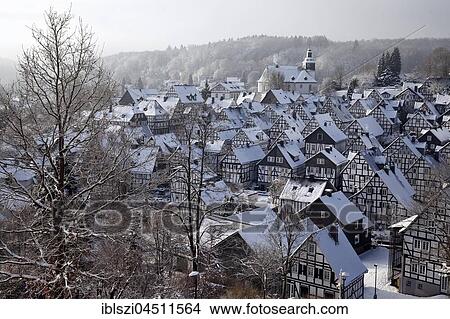 Alter Flecken, old town in winter, Freudenberg, Siegerland, North Rhine-Westphalia, Germany, Europe View Large Photo Image Picture - Alter Flecken, old town in winter, Freudenberg, Siegerland, North Rhine-Westphalia, Germany, Europe. Fotosearch