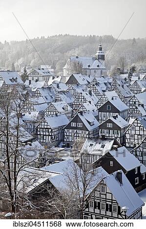 Alter Flecken, old town in winter, Freudenberg, Siegerland, North Rhine-Westphalia, Germany, Europe View Large Photo Image Stock Photo - Alter Flecken, old town in winter, Freudenberg, Siegerland, North Rhine-Westphalia, Germany, Europe. Fotosearch