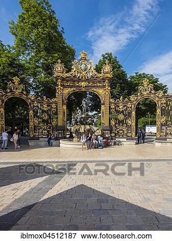 Amphitrite Fountain at Place Stanislas, Nancy, Meurthe-et-Moselle, Lorraine, France, Europe View Large Photo Image Stock Photo - Amphitrite Fountain at Place Stanislas, Nancy, Meurthe-et-Moselle, Lorraine, France, Europe. Fotosearch