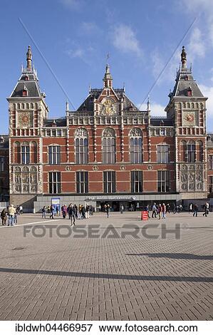 Amsterdam Central Station, Amsterdam Centraal, Amsterdam, Holland, The Netherlands, Europe View Large Photo Image Stock Photo - Amsterdam Central Station, Amsterdam Centraal, Amsterdam, Holland, The Netherlands, Europe. Fotosearch