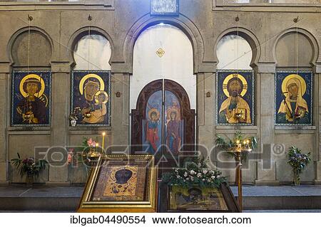Picture - Anchiskhati Basilica interior, the oldest church in Tbilisi, Georgia, Asia. Fotosearch