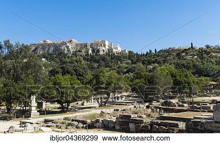Ancient Agora, Athens, behind Acropolis, Athens, Greece, Europe View Large Photo Image Stock Photo - Ancient Agora, Athens, behind Acropolis, Athens, Greece, Europe. Fotosearch