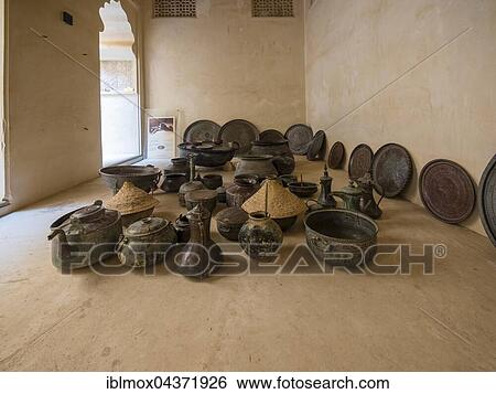 antique cans, bowls, plates, Jabrin Castle, Jabreen, Bahlat, Ad Dakhiliyah, Oman, Asia View Large Photo Image Stock Photograph - antique cans, bowls, plates, Jabrin Castle, Jabreen, Bahlat, Ad Dakhiliyah, Oman, Asia. Fotosearch
