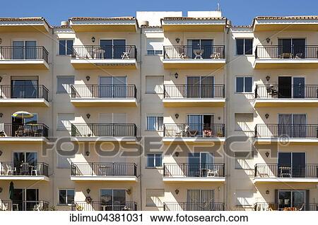 Apartments with balconies, holiday resort town of Nerja, Province of Málaga, Spain, Europe View Large Photo Image Stock Image - Apartments with balconies, holiday resort town of Nerja, Province of Málaga, Spain, Europe. Fotosearch