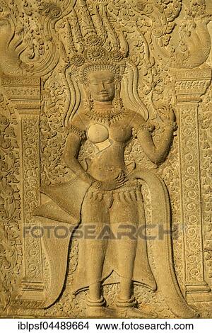 Apsara relief, Angkor Wat, Cambodia, Asia View Large Photo Image Picture - Apsara relief, Angkor Wat, Cambodia, Asia. Fotosearch