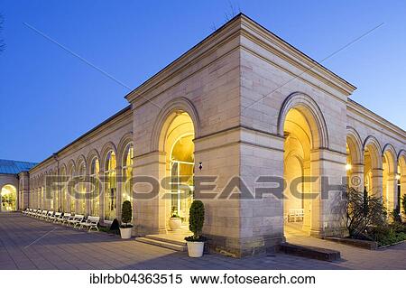 Arcade building with arcade passage, Twilight, architect Friedrich von Gärtner, Bad Kissingen District, Lower Franconia, Bavaria, Germany, Europe View Large Photo Image Stock Photography - Arcade building with arcade passage, Twilight, architect Friedrich von Gärtner, Bad Kissingen District, Lower Franconia, Bavaria, Germany, Europe. Fotosearch