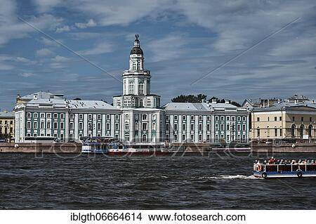 Picture - Art Chamber, Museum of Anthropology and Ethnography, Baroque Palace, St. Petersburg Baroque, River Neva, St. Petersburg, Russia, Europe. Fotosearch
