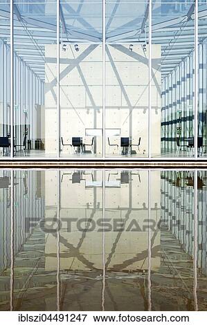 Stock Photo - Art Museum and Langen Foundation, architecture of Tadao Ando, ​​Neuss, Lower Rhine, North Rhine-Westphalia, Germany, Europe. Fotosearch