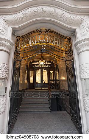 Stock Photo - Art Nouveau entrance, Körnerhaus, Hamburg, Germany, Europe. Fotosearch