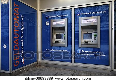 ATM of Volksbank Stuttgart, Baden-Württemberg, Germany, Europe View Large Photo Image Stock Photo - ATM of Volksbank Stuttgart, Baden-Württemberg, Germany, Europe. Fotosearch