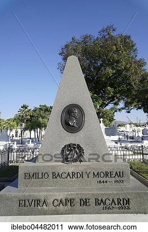 Stock Image - Bacardi gravesite, spirits producers, Cementerio Santa Ifigenia, Santiago de Cuba, Cuba, Central America. Fotosearch