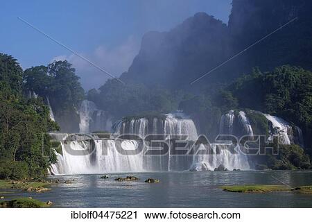Ban Gioc Detian waterfalls, Cao Bang province, North Vietnam, Vietnam, Asia View Large Photo Image Stock Image - Ban Gioc Detian waterfalls, Cao Bang province, North Vietnam, Vietnam, Asia. Fotosearch