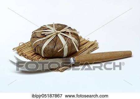 Banon goat cheese wrapped in chestnut leaves, chestnut leaves View Large Photo Image Stock Photo - Banon goat cheese wrapped in chestnut leaves, chestnut leaves. Fotosearch