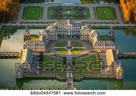 Stock Image - Baroque castle Schloss Nordkirchen in autumn, aerial, Nordkirchen, Muensterland, North Rhine-Westphalia, Germany, Europe. Fotosearch