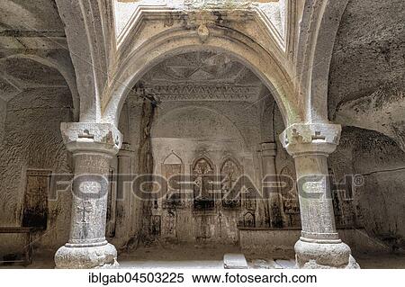 Stock Photography - Bas-relief, 4th century, Interior, Geghard Monastery, Kotayk Province, Yerevan, Armenia, Asia. Fotosearch