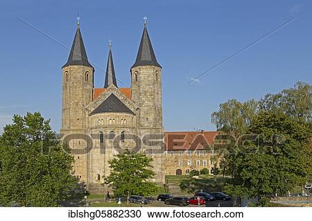 Stock Image - Basilica of St. Godehard, Hildesheim, Lower Saxony, Germany, Europe. Fotosearch