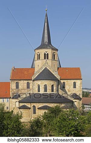 Stock Image - Basilica of St. Godehard, Hildesheim, Lower Saxony, Germany, Europe. Fotosearch