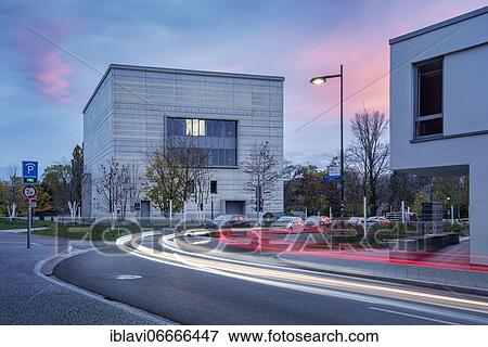 Bauhaus-Museum Weimar at sunset, light traces of cars, Weimar, Thuringia, Germany, Europe View Large Photo Image Stock Photo - Bauhaus-Museum Weimar at sunset, light traces of cars, Weimar, Thuringia, Germany, Europe. Fotosearch