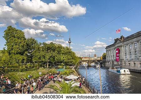 Beach center, at the Bode Museum, Spree, Berlin-Mitte, Berlin, Germany, Europe View Large Photo Image Picture - Beach center, at the Bode Museum, Spree, Berlin-Mitte, Berlin, Germany, Europe. Fotosearch