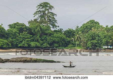 Stock Image - Beach scene, Kribi, South Region, Cameroon, Africa. Fotosearch
