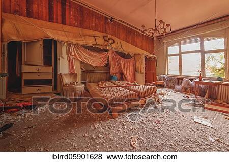 Bedroom, Lost Place, Villa Dr. Anna L., Bad Wildungen, Hesse, Germany, Europe View Large Photo Image Stock Photo - Bedroom, Lost Place, Villa Dr. Anna L., Bad Wildungen, Hesse, Germany, Europe. Fotosearch