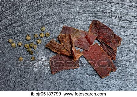 Beef Jerky, dried beef View Large Photo Image Stock Photo - Beef Jerky, dried beef. Fotosearch
