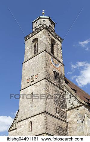 Bell Tower, Gothic St. George Church, Dinkelsbühl, Middle Franconia, Bavaria, Germany, Europe View Large Photo Image Stock Image - Bell Tower, Gothic St. George Church, Dinkelsbühl, Middle Franconia, Bavaria, Germany, Europe. Fotosearch