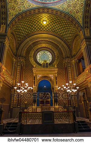 Bima, altar, Spanish Synagogue, interior shot, Josefov, Jewish Quarter, Prague, Bohemia, Czech Republic, Europe View Large Photo Image Stock Image - Bima, altar, Spanish Synagogue, interior shot, Josefov, Jewish Quarter, Prague, Bohemia, Czech Republic, Europe. Fotosearch