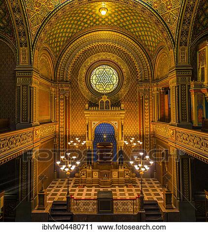 Bima, altar, Spanish Synagogue, interior shot, Josefov, Jewish Quarter, Prague, Bohemia, Czech Republic, Europe View Large Photo Image Stock Image - Bima, altar, Spanish Synagogue, interior shot, Josefov, Jewish Quarter, Prague, Bohemia, Czech Republic, Europe. Fotosearch
