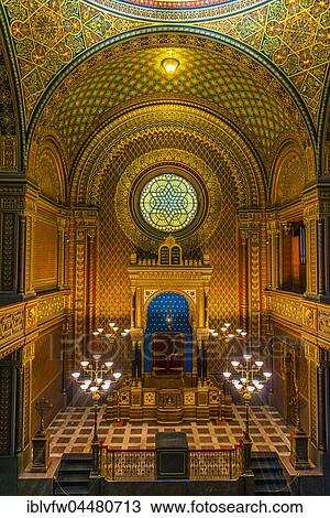 Bima, altar, Spanish Synagogue, interior shot, Josefov, Jewish Quarter, Prague, Bohemia, Czech Republic, Europe View Large Photo Image Stock Image - Bima, altar, Spanish Synagogue, interior shot, Josefov, Jewish Quarter, Prague, Bohemia, Czech Republic, Europe. Fotosearch