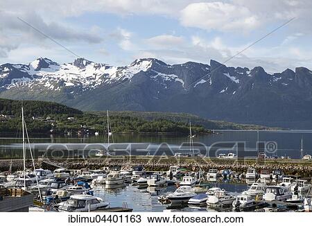 Boats moored in marina Ornes, Nordland, Norway, Europe View Large Photo Image Stock Image - Boats moored in marina Ornes, Nordland, Norway, Europe. Fotosearch