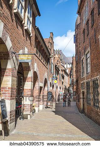 Stock Photography - Brick houses in the Böttcherstraße, Altstadt, Bremen, Germany, Europe. Fotosearch