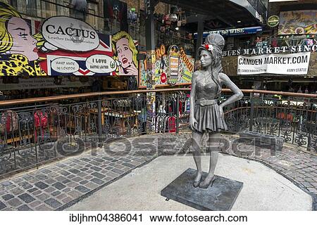 Bronze statue of singer Amy Winehouse, artist Scott Eaton, Stables Market, Camden Town, London, England, United Kingdom, Europe View Large Photo Image Stock Image - Bronze statue of singer Amy Winehouse, artist Scott Eaton, Stables Market, Camden Town, London, England, United Kingdom, Europe. Fotosearch