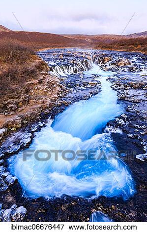 Bruarfoss waterfall in winter, South Iceland, Iceland, Europe View Large Photo Image Stock Photo - Bruarfoss waterfall in winter, South Iceland, Iceland, Europe. Fotosearch
