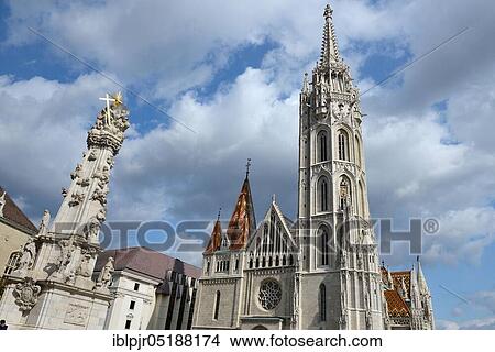 Budapest, Plague Column and Matthias Church, Fishermen's Bastion on Castle Hill, Buda, Hungary, Europe View Large Photo Image Picture - Budapest, Plague Column and Matthias Church, Fishermen's Bastion on Castle Hill, Buda, Hungary, Europe. Fotosearch
