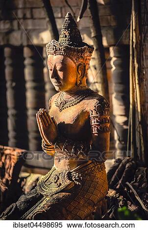 Stock Photography - Buddha Sculpture, Terracotta Garden, Chiang Mai, Northern Thailand, Thailand, Asia. Fotosearch