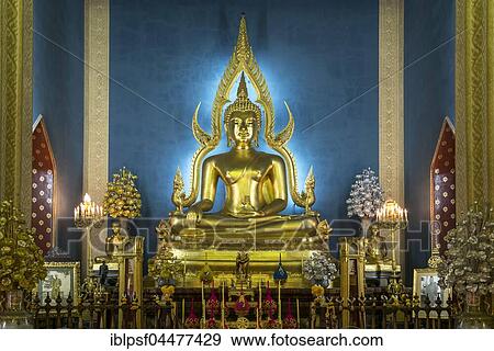 Buddha statue Phra Phutthachinnarat, Marble Temple Wat Benchamabophit, Bangkok, Thailand, Asia View Large Photo Image Stock Photo - Buddha statue Phra Phutthachinnarat, Marble Temple Wat Benchamabophit, Bangkok, Thailand, Asia. Fotosearch