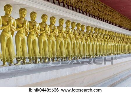 Stock Photograph - Buddha statues, Wat Bang Riang, Buddhist temple complex, Phang-Nga, Thailand, Asia. Fotosearch