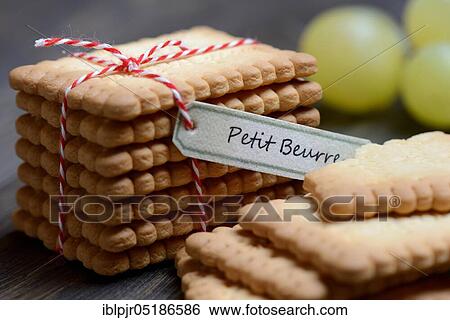 Stock Photograph - Butter biscuits, butter biscuits, petit beurre, France, Europe. Fotosearch
