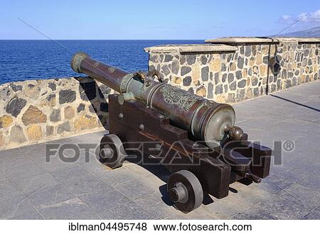 Cannon, Bateria de Santa Barbara, Puerto de la Cruz, Tenerife, Canary Islands, Spain, Europe View Large Photo Image Stock Photo - Cannon, Bateria de Santa Barbara, Puerto de la Cruz, Tenerife, Canary Islands, Spain, Europe. Fotosearch