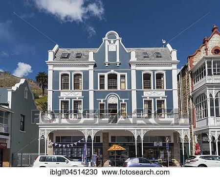 Stock Image - Cape Dutch House, Simonstown, Western Cape Province, South Africa, Africa. Fotosearch