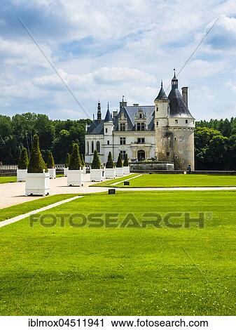 Castle Chenonceau on the Cher, the Château de Chenonceau, Department Chenonceaux, Indre-et-Loire, Center Region, France, Europe View Large Photo Image Stock Image - Castle Chenonceau on the Cher, the Château de Chenonceau, Department Chenonceaux, Indre-et-Loire, Center Region, France, Europe. Fotosearch