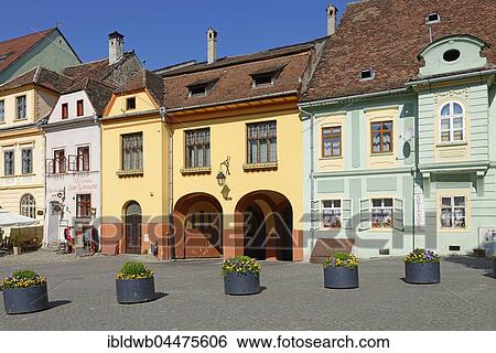 Castle Square, Citadel, Sighișoara, Transylvania, Romania, Europe View Large Photo Image Stock Photograph - Castle Square, Citadel, Sighișoara, Transylvania, Romania, Europe. Fotosearch